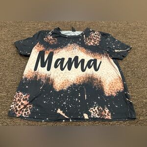 EUC! Cute Shein Leopard Print 'Mama' Wonens M SS Tee Shirt